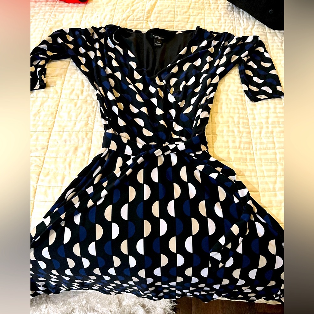White House black market faux wrap dress with belt